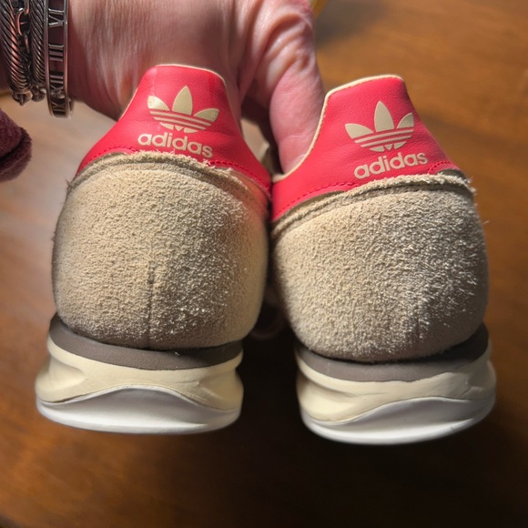 Adidas Women's SL 72 Cream and Red Sneakers - Picture 4 of 6